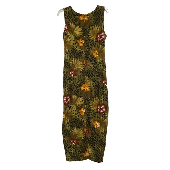 Dressbarn Tropical Maxi Wrap Dress, Floral; Animal Print, SLIGHT WEAR, Size 12 - Picture 1 of 16